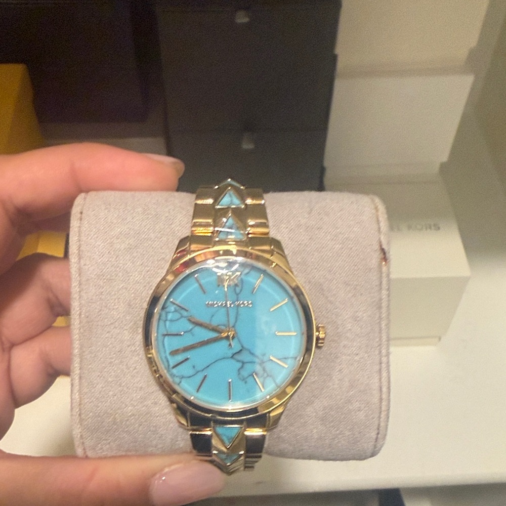 Michael Kors Gold and Blue Women's Watch
